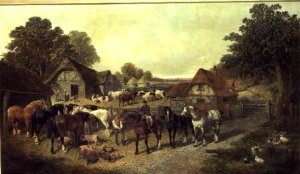 A Timber Cart Halted On A Road At Dusk, 1849