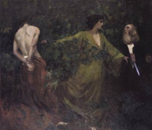 Painter and Model in the Woods 1901