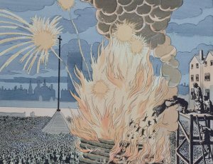 A Gaulish family cooking a bear