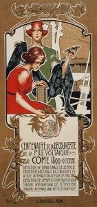 Poster advertising the Centenary of the Discovery of the Voltaic Pile