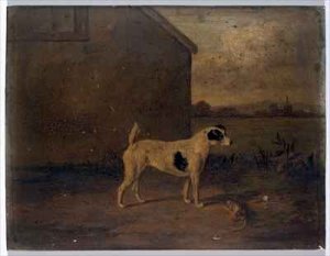 Portrait of a Jack Russell Terrier in Regency Interior